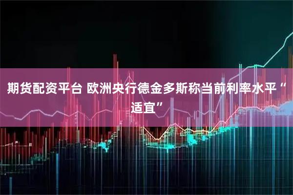 期货配资平台 欧洲央行德金多斯称当前利率水平“适宜”