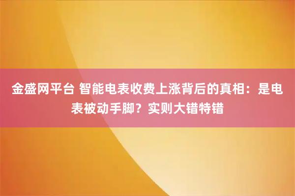 金盛网平台 智能电表收费上涨背后的真相：是电表被动手脚？实则大错特错