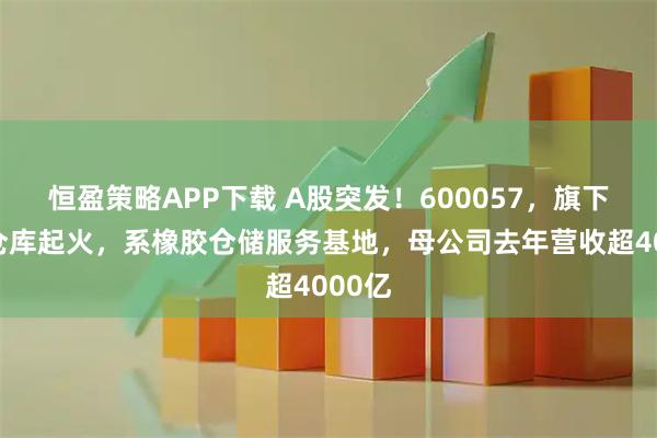 恒盈策略APP下载 A股突发！600057，旗下公司仓库起火，系橡胶仓储服务基地，母公司去年营收超4000亿